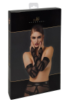 Gants longs floqu�s Bondesque F361 - Noir Handmade